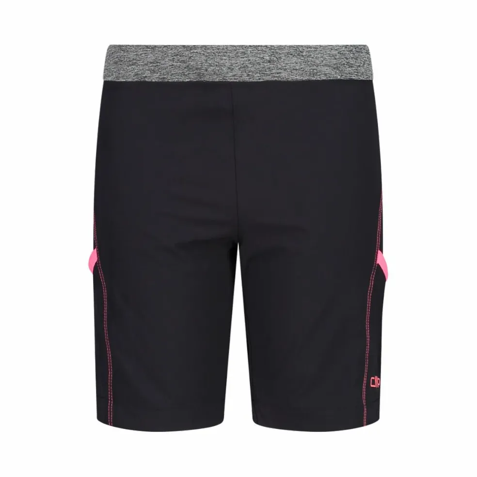 Bermuda trekking in poliestere leggero stretch da bambina