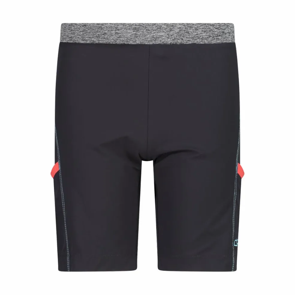 Bermuda trekking in poliestere leggero stretch da bambina