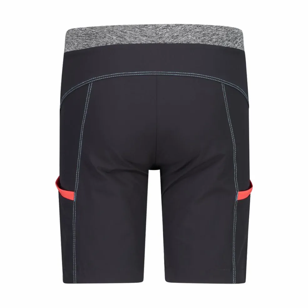 Bermuda trekking in poliestere leggero stretch da bambina