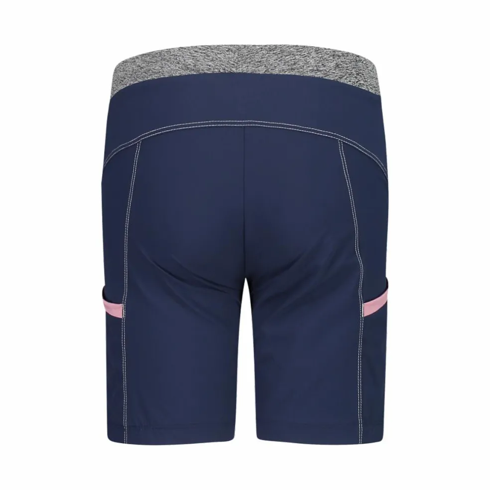 Bermuda trekking in poliestere leggero stretch da bambina