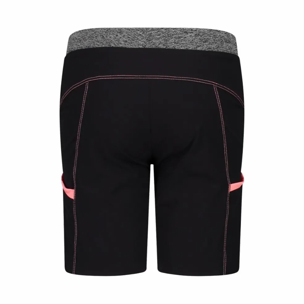 Bermuda trekking in poliestere leggero stretch da bambina