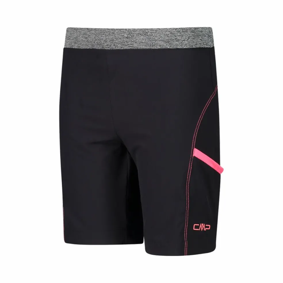 Bermuda trekking in poliestere leggero stretch da bambina
