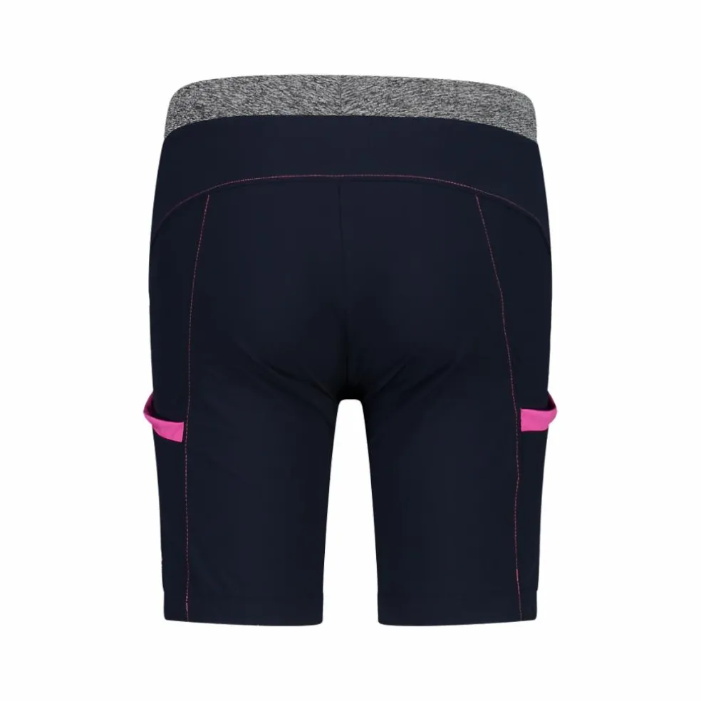 Bermuda trekking in poliestere leggero stretch da bambina