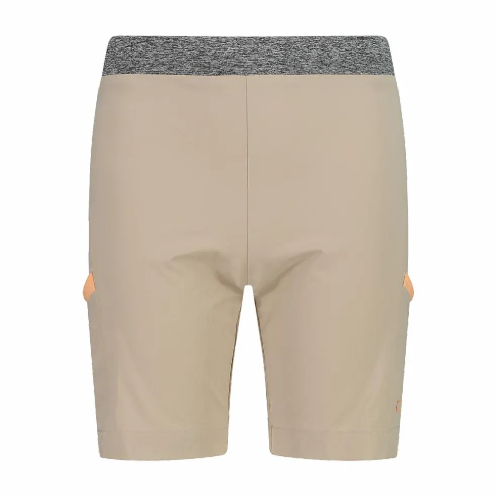 Bermuda trekking in poliestere leggero stretch da bambina