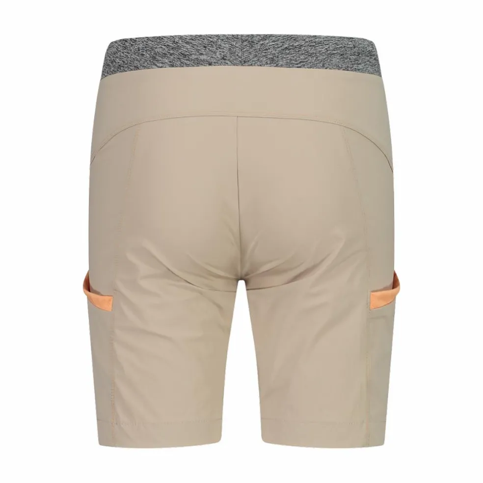 Bermuda trekking in poliestere leggero stretch da bambina