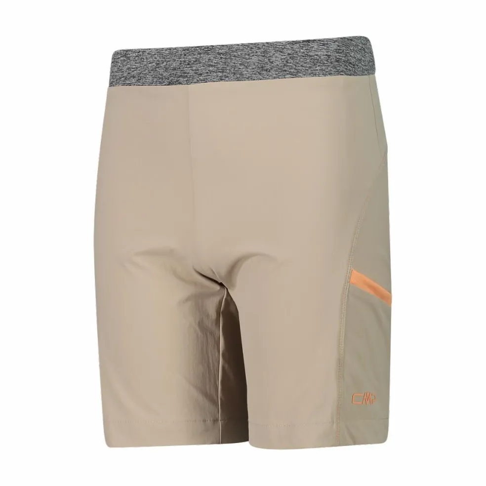 Bermuda trekking in poliestere leggero stretch da bambina