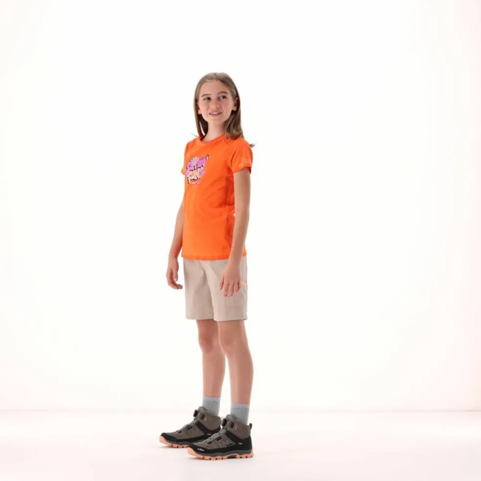 Bermuda trekking in poliestere leggero stretch da bambina