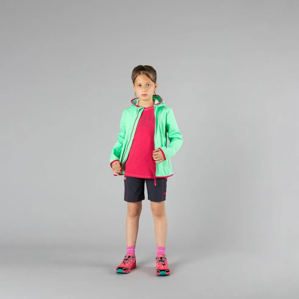 Bermuda trekking in poliestere leggero stretch da bambina