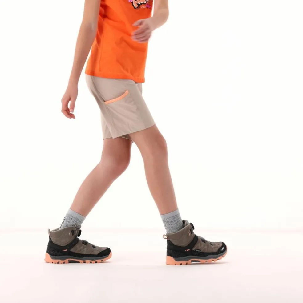 Bermuda trekking in poliestere leggero stretch da bambina