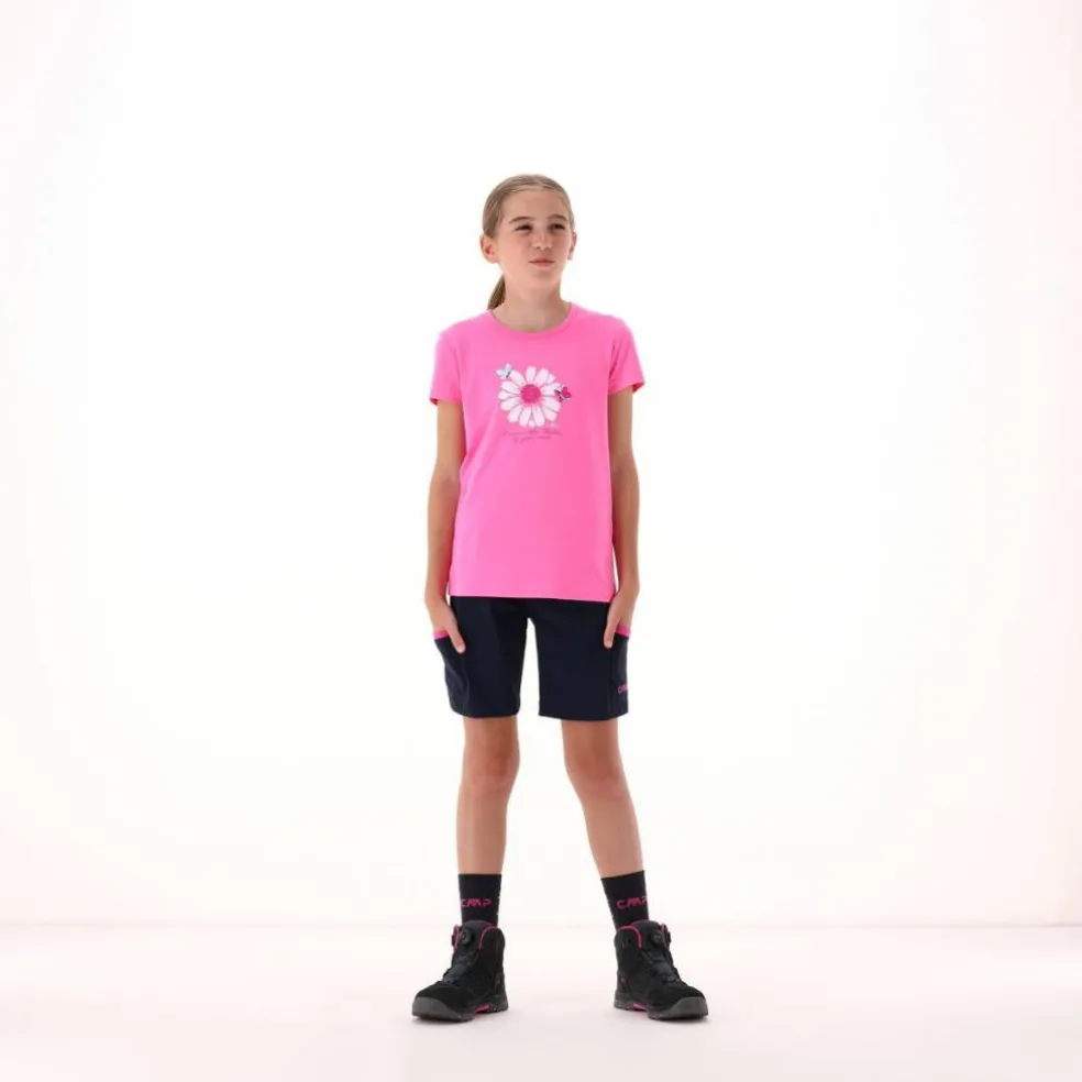 Bermuda trekking in poliestere leggero stretch da bambina