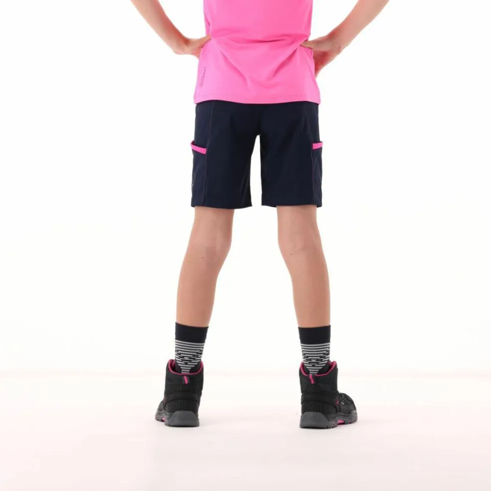 Bermuda trekking in poliestere leggero stretch da bambina