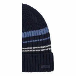Berretto da uomo in maglia con interno in pile a righe