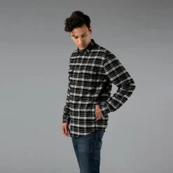 Camicia a manica lunga da uomo in poliestere riciclato