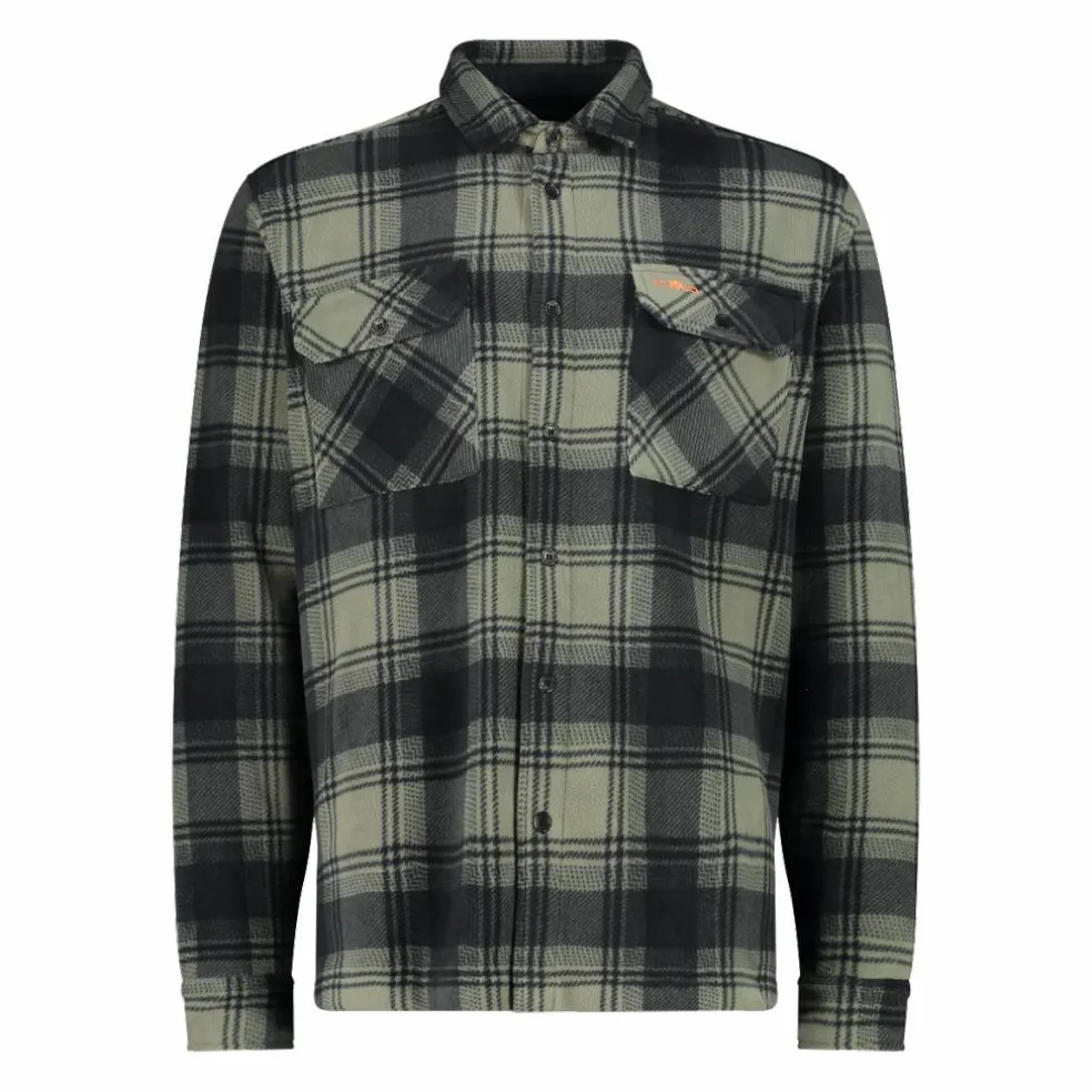 Camicia a manica lunga in pile stampato da uomo