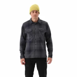 Camicia a manica lunga in pile stampato da uomo