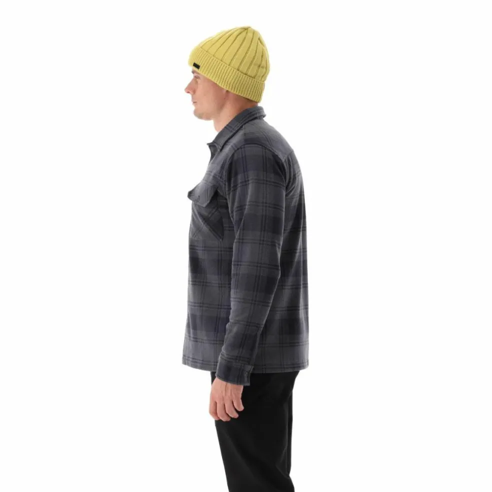 Camicia a manica lunga in pile stampato da uomo