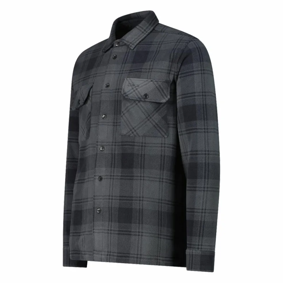 Camicia a manica lunga in pile stampato da uomo