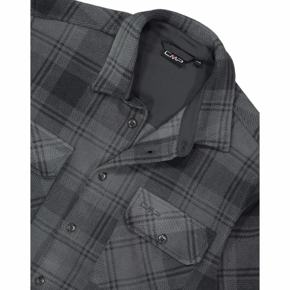 Camicia a manica lunga in pile stampato da uomo