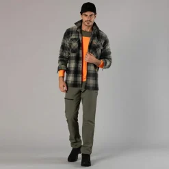 Camicia a manica lunga in pile stampato da uomo