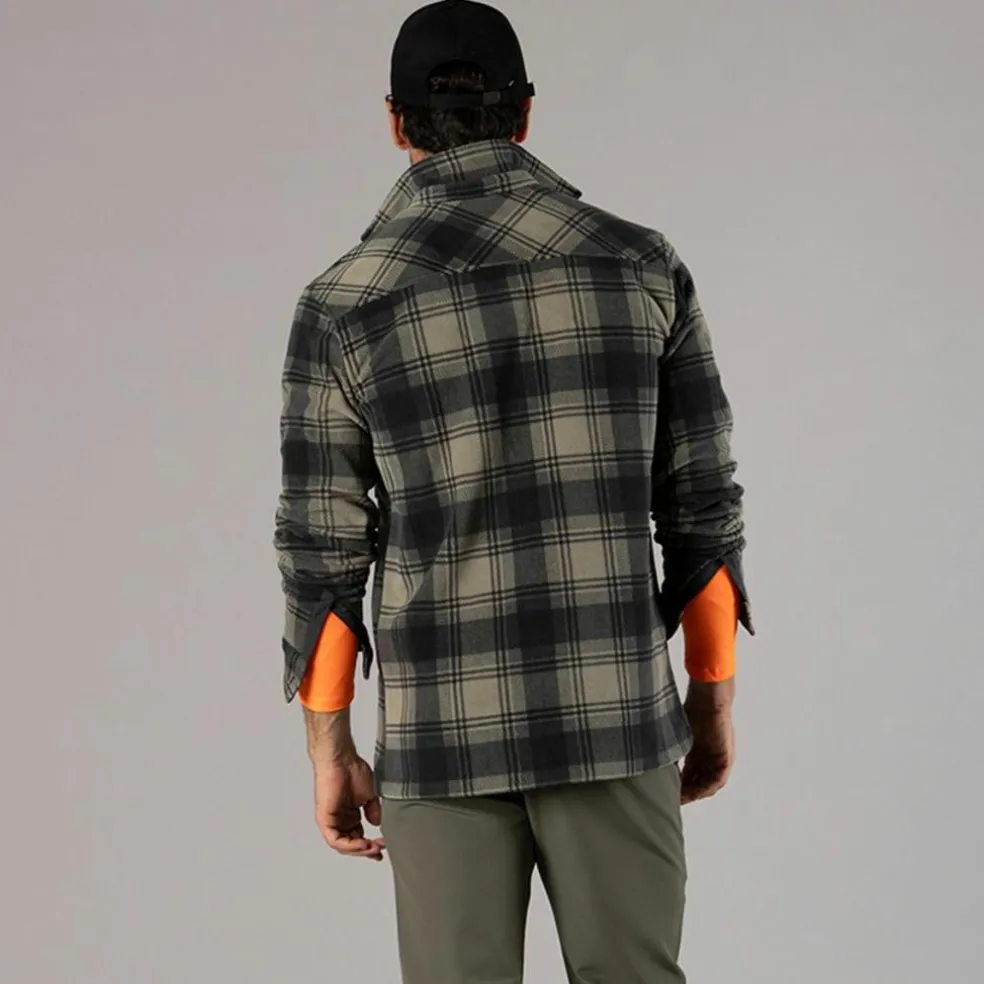 Camicia a manica lunga in pile stampato da uomo