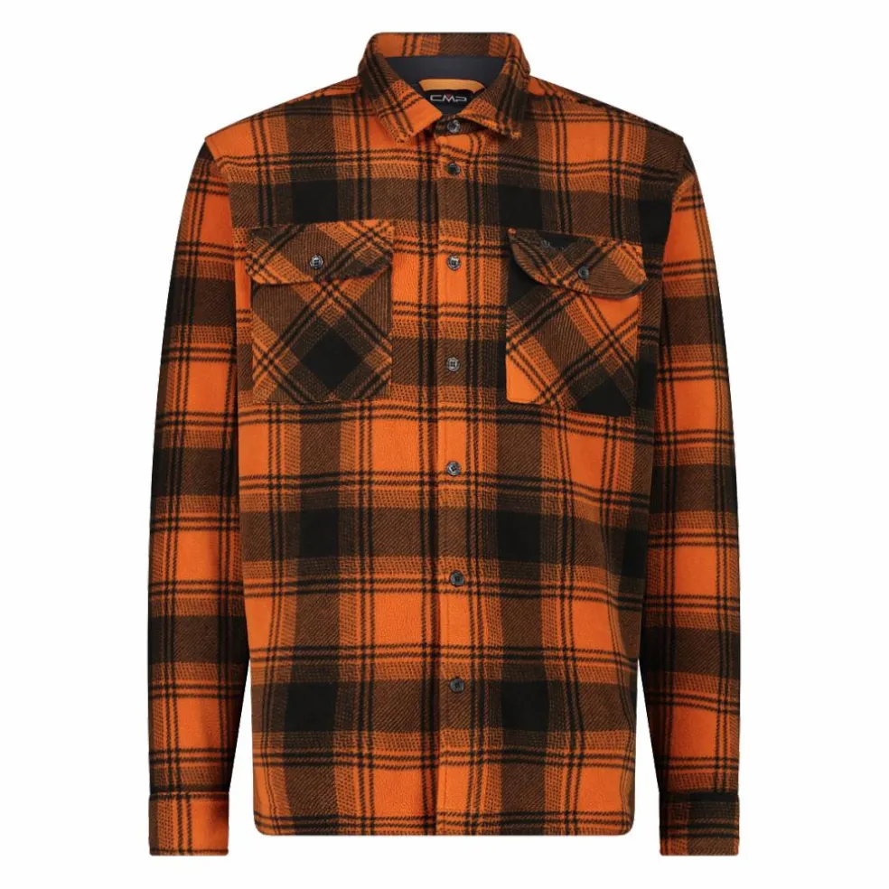 Camicia a manica lunga in pile stampato da uomo