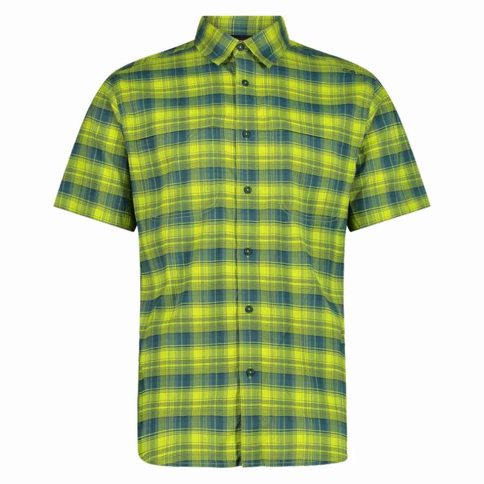 Camicia a maniche corte con fantasia Check da Uomo