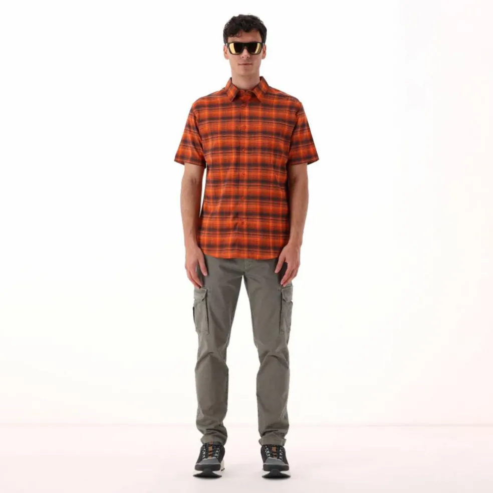 Camicia a maniche corte con fantasia Check da Uomo