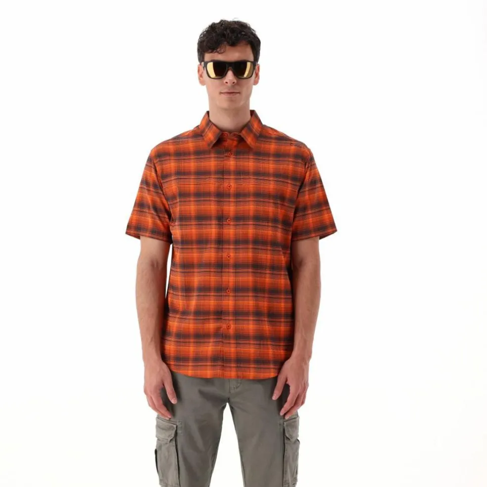 Camicia a maniche corte con fantasia Check da Uomo