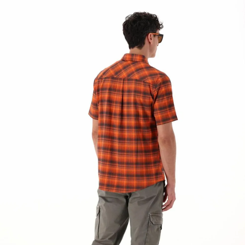 Camicia a maniche corte con fantasia Check da Uomo