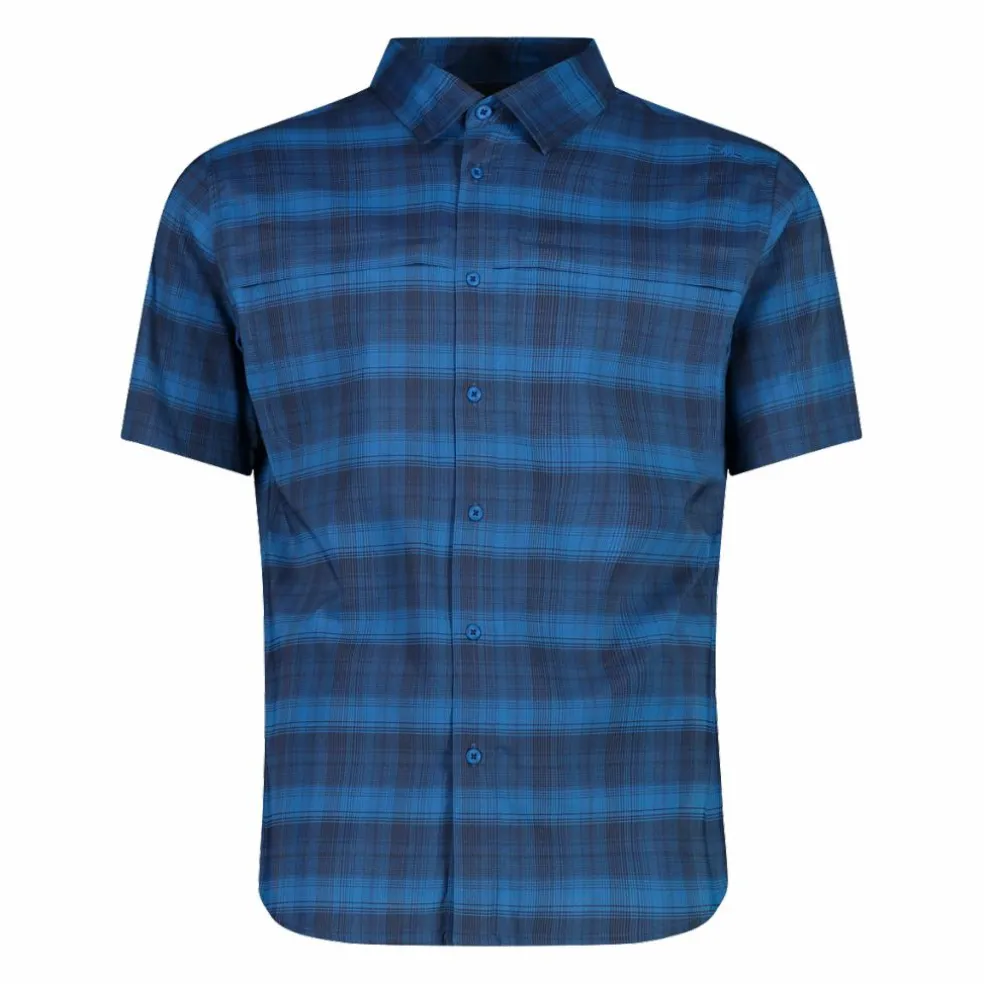 Camicia a maniche corte con fantasia Check da Uomo