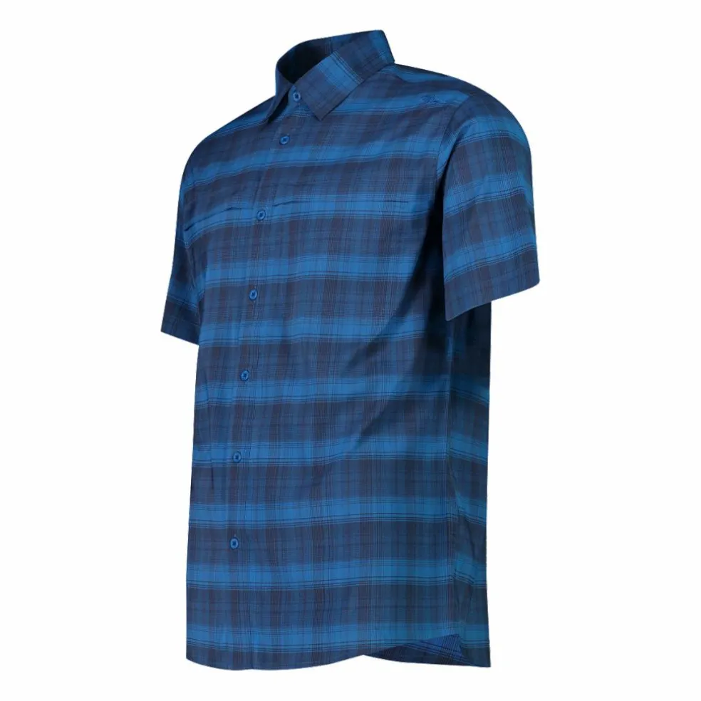 Camicia a maniche corte con fantasia Check da Uomo