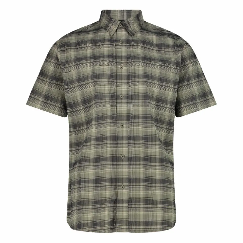 Camicia a maniche corte con fantasia Check da Uomo