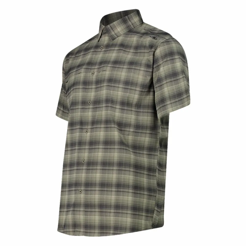 Camicia a maniche corte con fantasia Check da Uomo