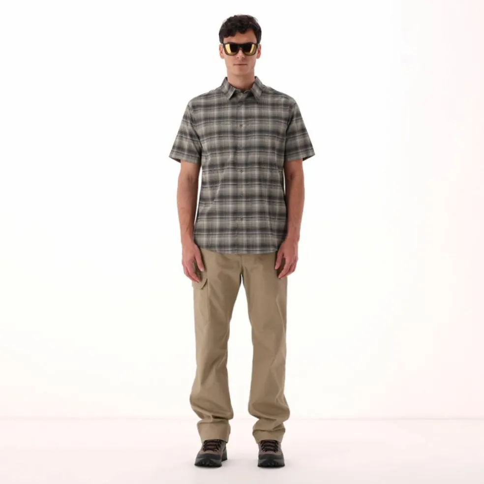 Camicia a maniche corte con fantasia Check da Uomo