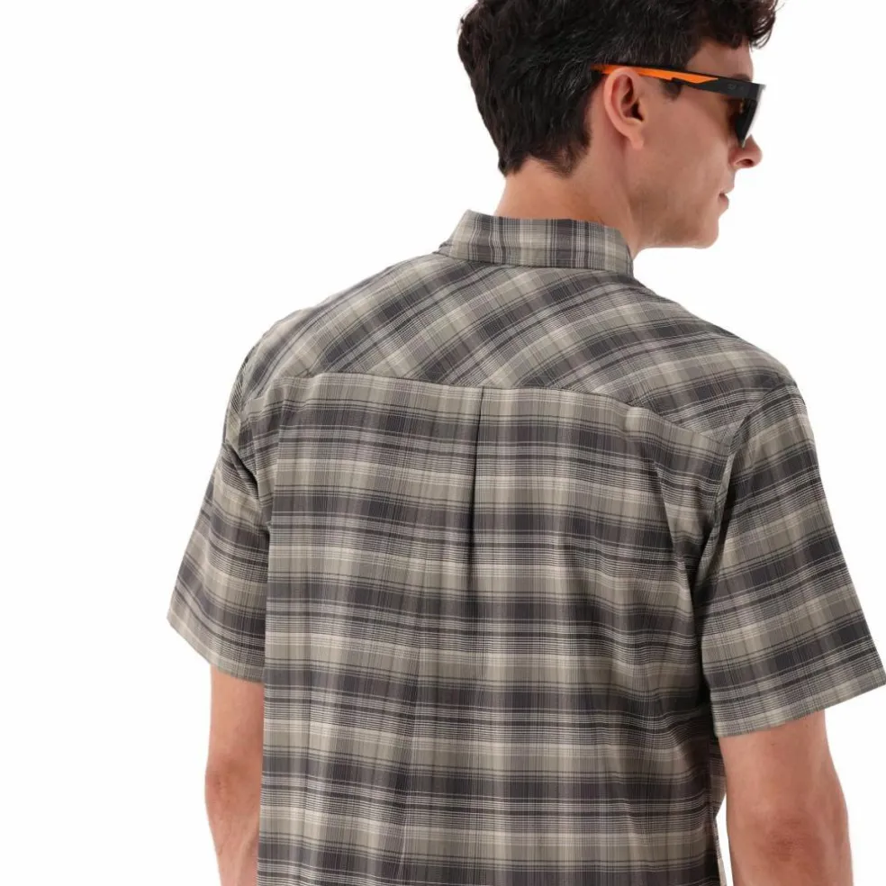 Camicia a maniche corte con fantasia Check da Uomo