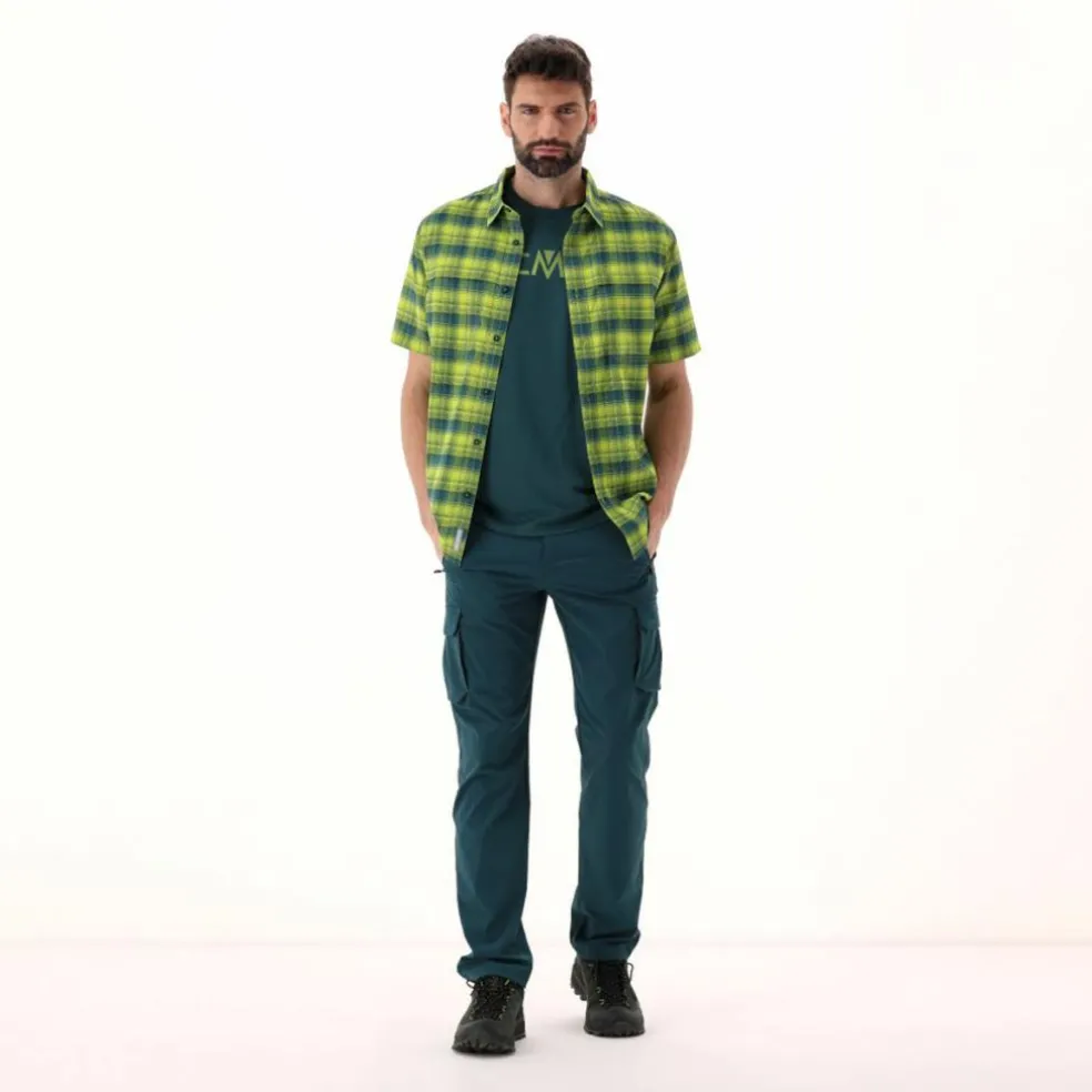 Camicia a maniche corte con fantasia Check da Uomo