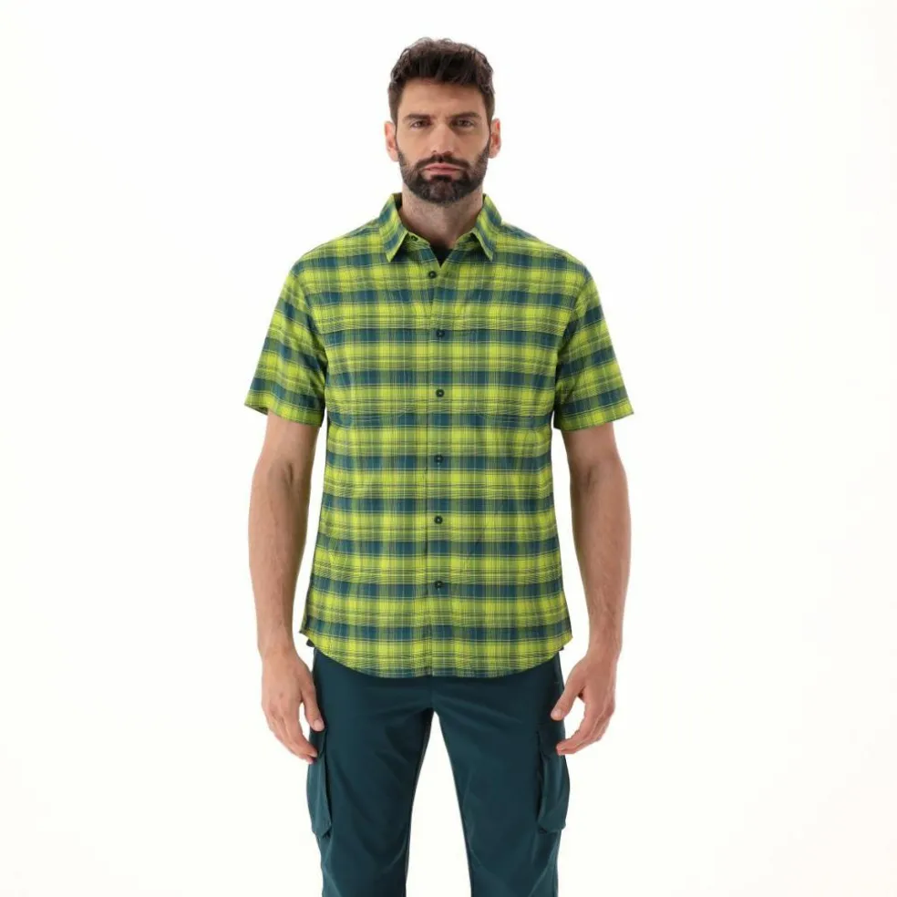 Camicia a maniche corte con fantasia Check da Uomo