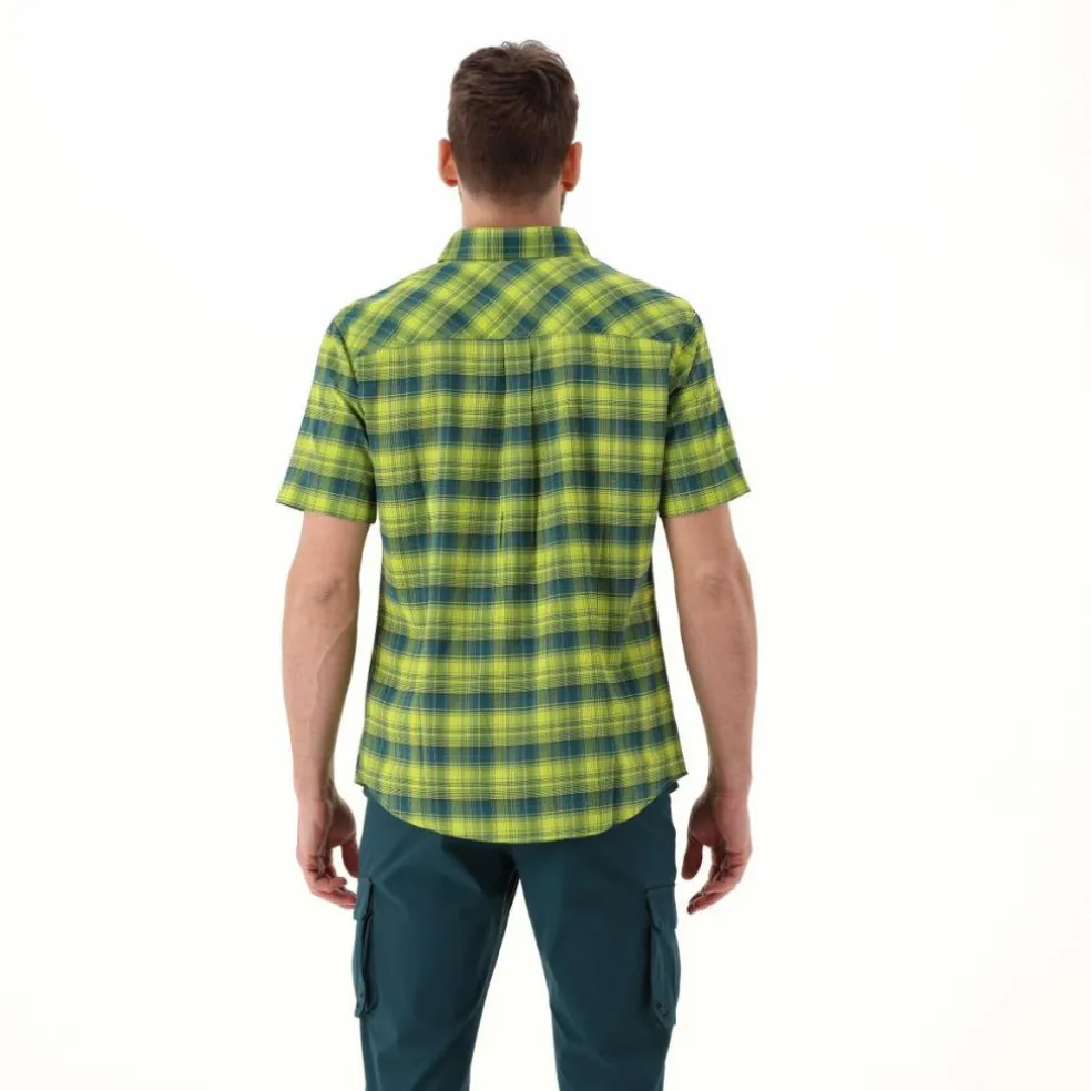 Camicia a maniche corte con fantasia Check da Uomo