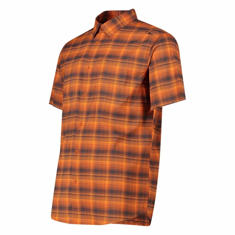 Camicia a maniche corte con fantasia Check da Uomo