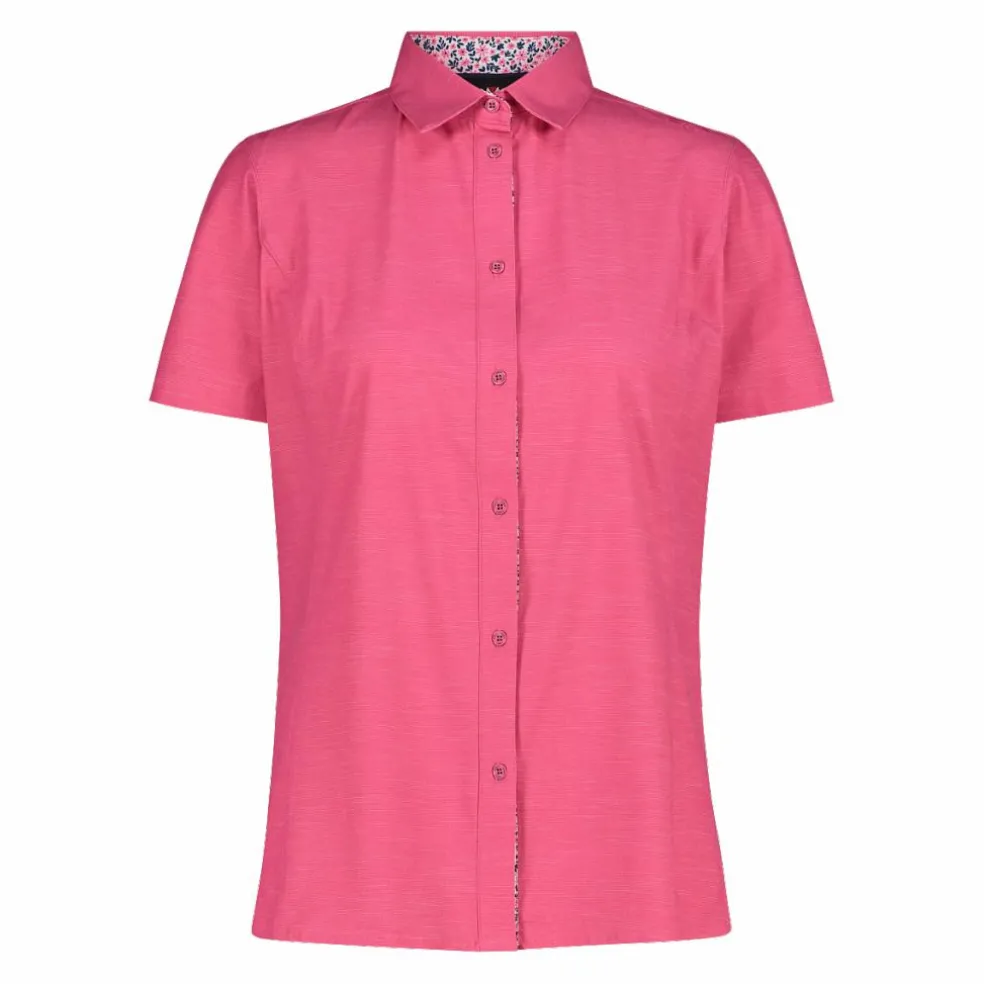 Camicia da donna a maniche corte in misto cotone