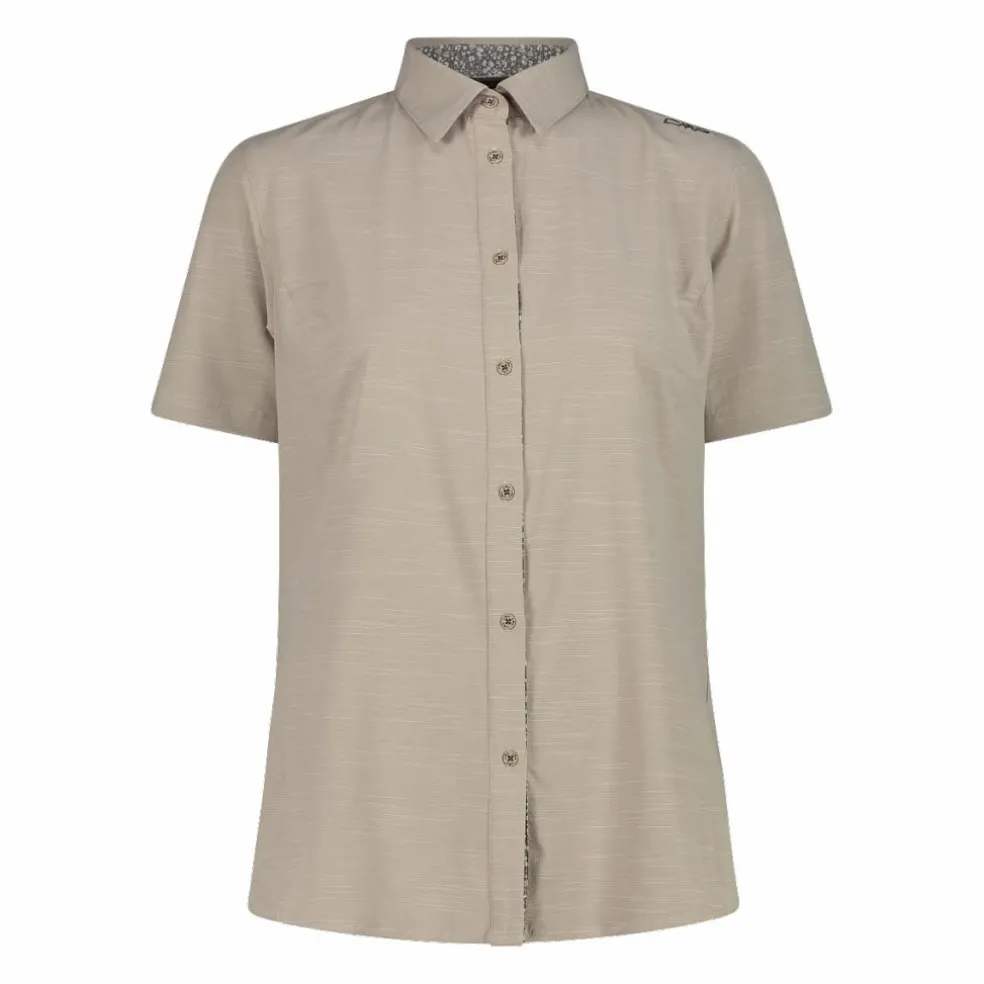 Camicia da donna a maniche corte in misto cotone