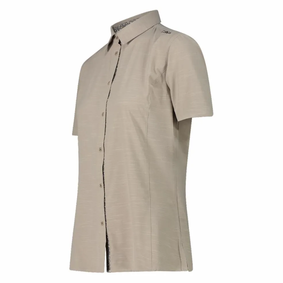 Camicia da donna a maniche corte in misto cotone