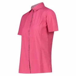 Camicia da donna a maniche corte in misto cotone