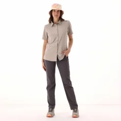 Camicia da donna a maniche corte in misto cotone