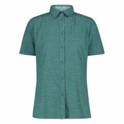 Camicia da donna a maniche corte in misto cotone