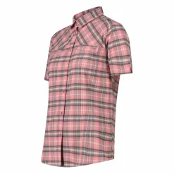Camicia da donna a maniche corte con fantasia a quadri
