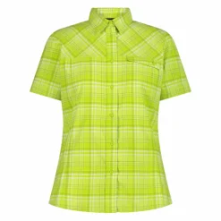 Camicia da donna a maniche corte con fantasia a quadri