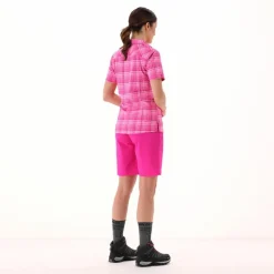 Camicia da donna a maniche corte con fantasia a quadri