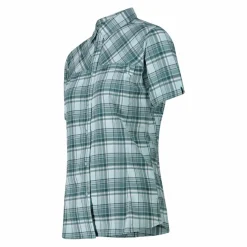 Camicia da donna a maniche corte con fantasia a quadri