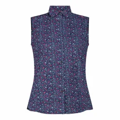 Camicia da donna senza maniche con fantasia floreale
